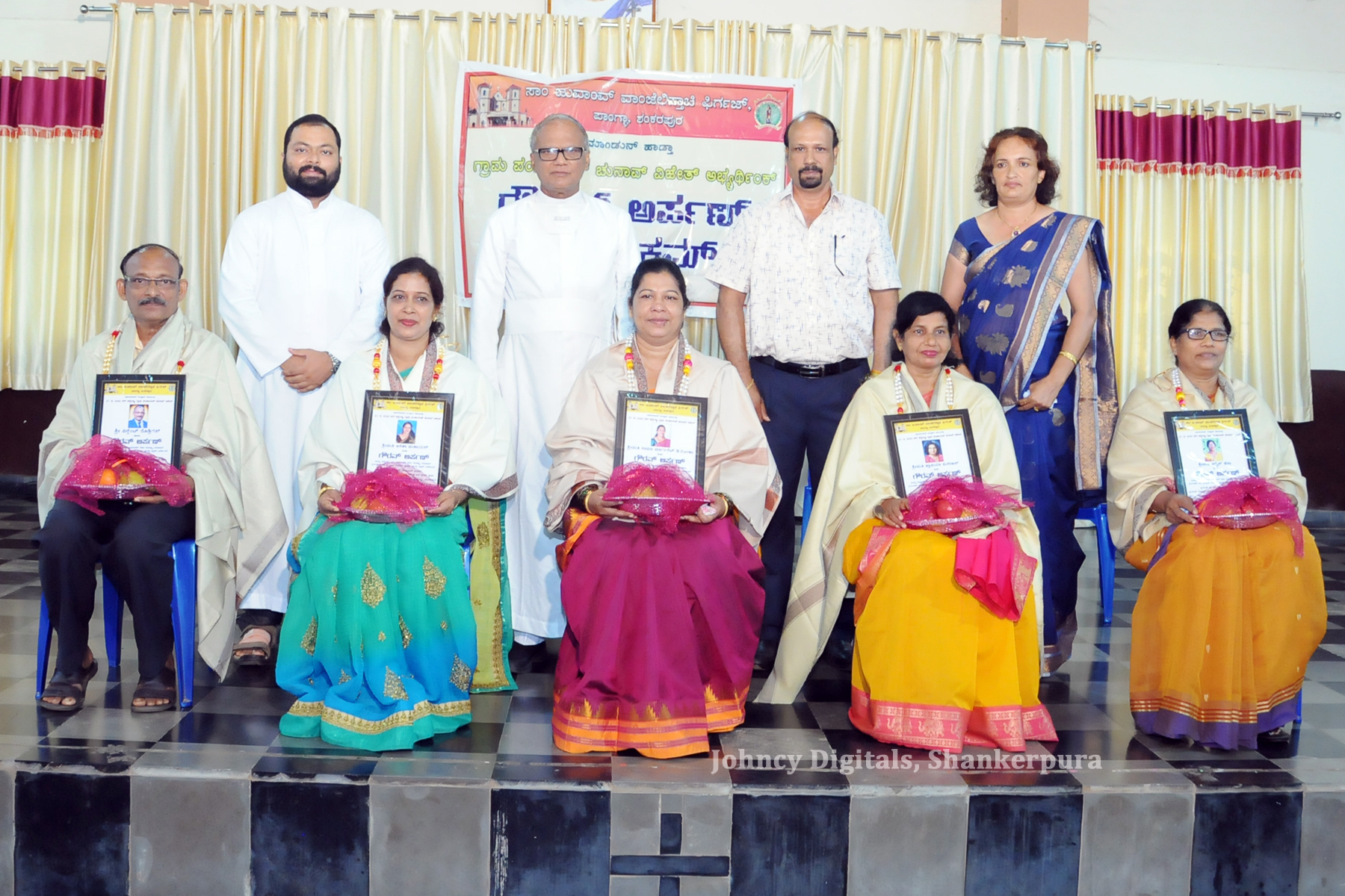 Pangla Parishioners Honored Grama Panchayath winning candidates. 